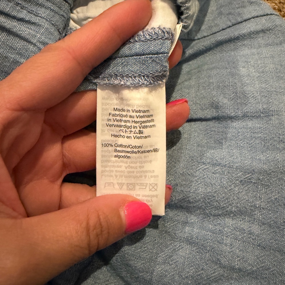 Madewell Chambray Elastic Shorts with Pockets- XS - Picture 6 of 7